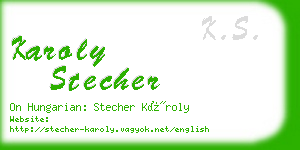 karoly stecher business card